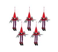 (Red) 5 Pieces Witch Hat Window Hangings Accessory Festives Decorative Ornament Stylish Halloween Home and Shop Decoration Red