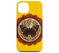 Red Admiral Butterfly Mandala Simmetria con la natura ispirata Custodia per iPhone 13