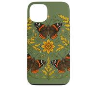 Red Admiral Butterfly Mandala Simmetria con la natura ispirata Custodia per iPhone 13