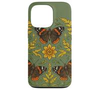 Red Admiral Butterfly Mandala Simmetria con la natura ispirata Custodia per iPhone 13 Pro