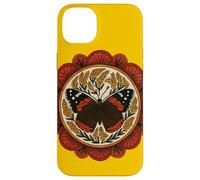 Red Admiral Butterfly Mandala Simmetria con la natura ispirata Custodia per iPhone 14 Plus