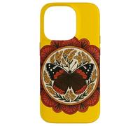 Red Admiral Butterfly Mandala Simmetria con la natura ispirata Custodia per iPhone 14 Pro