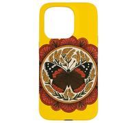 Red Admiral Butterfly Mandala Simmetria con la natura ispirata Custodia per iPhone 15 Pro
