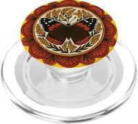 Red Admiral Butterfly Mandala Simmetria con la natura ispirata PopSockets PopGrip per MagSafe