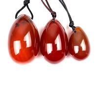 Red Agate Massage Egg 3 Pcs Set Yoni Ball Natural Crystal Jade Stone Kegel Exercise Tool Muscolo Del Pavimento Pelvico,3 Pz