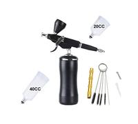 Red Airbrush Kit compressore con gravità Trigger Tipo Pistola a spruzzo for Art Model Body Paint Artista Makeup Natogni Tatuaggi Torta Soffiaggio comodo(Noir)