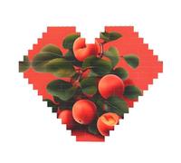 Red albicocca Print Building Brick Block Puzzle - Cuore a forma di puzzle immagine, immagine puzzle in legno