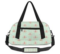 Red Anchors Strip - Borsone da viaggio per bambini e ragazze, leggero, per sport, palestra, per bambini, per la notte, weekender, da portare con sé, da portare con sé, da viaggio, Striscia di ancore