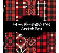 Red and Black Buffalo Plaid Scrapbook Paper, Check Junk Journal Paper, Abstract Decorative Paper, DIY Projects, Origami, Collage Sheets, Decoupage Paper, 10 Designs, Double Sided
