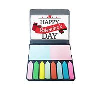 Red and Black Happy Valentine's Day Self Stick Note Color Page Marker Box