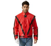 Red and Black Leather Jacket Cosplay PU Coat