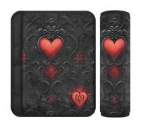 Red and Black Valentines Romantic Love 2 pz auto seat Strap Covers, protegge il collo e le spalle, coperture per cinture di sicurezza carino per aereo auto auto 25,4 x 19,6 cm accessori para carro