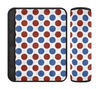 Red and Blue Dots 4th of July Independence Day 2 pz Copertura Cintura di Sicurezza Più Comfort di Guida per la maggior parte delle auto forro para cinturon de segurida