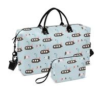 Red and Blue Fish Sub Duffel Bags Carry on Bag Travel Tote Gym Bag con tracolla regolabile per sport impermeabile
