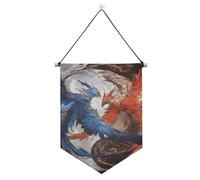 Red and Blue Ice and Fire Phoenix banner gancio per parete con asta telescopica banner bandiere all'aperto patio arredamento per interni, feste all'aperto