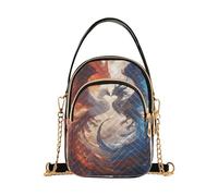 Red and Blue Ice and Fire Phoenix borsa a tracolla alla moda con multi tasche borsa a mano per la corsa