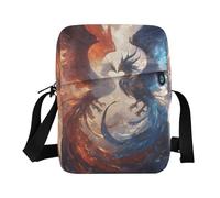 Red and Blue Ice and Fire Phoenix messenger borse per le donne mens borsa a tracolla piccola borsa da donna tracolla tracolla tracolla regolabile per affari