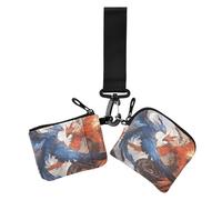 Red and Blue Ice and Fire Phoenix - Portafoglio portamonete da donna, sottile, rimovibile, con tasca con cerniera, 2 pezzi, Ghiaccio rosso e blu e fuoco Phoenix, 1 size, Casual