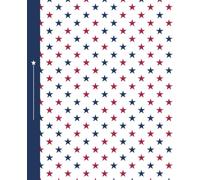 Red and Blue Star Composition Notebook - USA Inspired Writing Journal for School, Office or Home: 120 Wide Rule Pages, 7.5 x 9.25 inches, self-care diary, patriotic gift idea, Americana stationery
