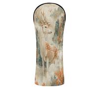 Red and Gold Chinese New Year Deer Golf Cover in pelle PU con numero intercambiabile Tag per legno e driver Fairway Hybrid