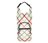 Red and Green Christmas Lines Water Bottle Carrier Borsa termica regolabile per bottiglie d'acqua zaino portabottiglie d'acqua, adatto per bottiglie da 567 g, 680,4 g, 907,2 g, 1134 g