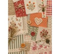 Red and Orange Floral Patchwork Notebook: Rustic Vintage Fabric Writing Journal for Sewing, Quilting, Crafts and Creative Ideas | 110 Pages | 7.5x9.25
