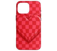 Red and Pink Checkered Heart Retro Love Valentine’s Day Custodia per iPhone 16 Pro Max