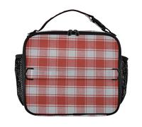 Red and White Squares Christmas Adult Lunch Bag Waterproof Lunch Box for Girls Mantiene il cibo caldo Lunch Coolers per la scuola, ufficio, campeggio, picnic