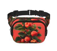 Red Apricot stampato alla moda marsupio unisex messenger bag, borsa da viaggio alla moda, nero, taglia unica
