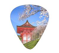 Red Architecture Cherry Blossoms - Set di 12 plettri per chitarra, regalo per basso, per chitarra acustica, plettri con scatola trasparente