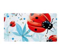 Red Art 2186 Tappeto da cucina con coccinella Seven Star, imbottito, impermeabile, antiscivolo, confortevole, per cucina, lavello e ufficio, 40 x 75 cm