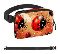Red Art Seven Star Ladybug-1009 - Marsupio a tracolla per uomo e donna, borsa da cintura per viaggi, casual, passeggiate, corsa, escursionismo, ciclismo, multicolore, 4 x 23 x 15 cm, Multicolore,
