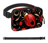 Red Art Seven Star Ladybug-1014 - Marsupio unisex, alla moda, sportivo, sottile, alla moda, per jogging, escursionismo, donna, uomo, multicolore, 4 x 23 x 15 cm, Multicolore, 1.5x9.0x5.9in/4x23x15cm