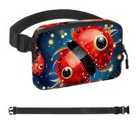 Red Art Seven Star Ladybug-1026 - Marsupio unisex, alla moda, sportivo, sottile, alla moda, per jogging, escursionismo, donna, uomo, multicolore, 4 x 23 x 15 cm, Multicolore, 1.5x9.0x5.9in/4x23x15cm