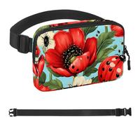Red Art Seven Star Ladybug-1033 - Marsupio a tracolla per uomo e donna, borsa da cintura per viaggi, casual, passeggiate, corsa, escursionismo, ciclismo, multicolore, 4 x 23 x 15 cm, Multicolore,