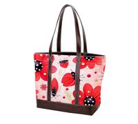Red Art Seven Star Ladybug-2190 - Borsa a tracolla da donna, in morbida pelle lavata e borse resistenti, Multicolore 02, 33.8x12x31cm/13.3x4.7x12.2 in