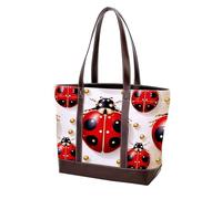Red Art Seven Star Ladybug-243 - Borsa a tracolla da donna, in morbida pelle lavata e borse resistenti, Multicolore 10, 33.8x12x31cm/13.3x4.7x12.2 in