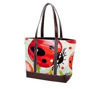 Red Art Seven Star Ladybug-243 - Borsa a tracolla da donna, in morbida pelle lavata e borse resistenti, Multicolore 06, 33.8x12x31cm/13.3x4.7x12.2 in