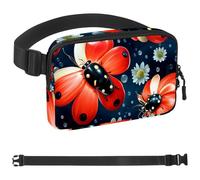 Red Art Seven Star Ladybug-955 - Marsupio a tracolla per uomo e donna, borsa da cintura per viaggi, casual, passeggiate, corsa, escursionismo, ciclismo, multicolore, 4 x 23 x 15 cm, Multicolore,