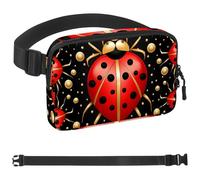 Red Art Seven Star Ladybug-958 - Marsupio a tracolla per uomo e donna, borsa da cintura per viaggi, casual, passeggiate, corsa, escursionismo, ciclismo, multicolore, 4 x 23 x 15 cm, Multicolore,