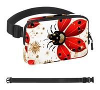 Red Art Seven Star Ladybug-960 - Marsupio unisex, alla moda, sportivo, sottile, alla moda, per jogging, escursionismo, donna, uomo, multicolore, 4 x 23 x 15 cm, Multicolore, 1.5x9.0x5.9in/4x23x15cm