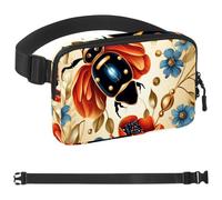 Red Art Seven Star Ladybug-966 - Marsupio unisex, alla moda, sportivo, sottile, alla moda, per jogging, escursionismo, donna, uomo, multicolore, 4 x 23 x 15 cm, Multicolore, 1.5x9.0x5.9in/4x23x15cm