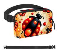 Red Art Seven Star Ladybug-967 - Marsupio a tracolla per uomo e donna, borsa da cintura per viaggi, casual, passeggiate, corsa, escursionismo, ciclismo, multicolore, 4 x 23 x 15 cm, Multicolore,