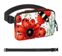 Red Art Seven Star Ladybug-971 Marsupio per uomo e donna, marsupio con tracolla regolabile, alla moda, borsa a tracolla ovunque, per viaggi all'aperto, corsa, escursionismo, multicolore, Multicolore,