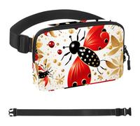 Red Art Seven Star Ladybug-973 - Marsupio a tracolla per uomo e donna, borsa da cintura per viaggi, casual, passeggiate, corsa, escursionismo, ciclismo, multicolore, 4 x 23 x 15 cm, Multicolore,