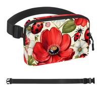 Red Art Seven Star Ladybug-977 Marsupio per uomo e donna, marsupio con tracolla regolabile, alla moda, borsa a tracolla ovunque, per viaggi all'aperto, corsa, escursionismo, multicolore, Multicolore,