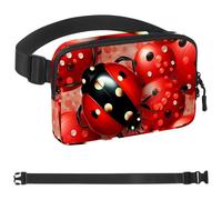 Red Art Seven Star Ladybug-978 - Marsupio unisex, alla moda, sportivo, sottile, alla moda, per jogging, escursionismo, donna, uomo, multicolore, 4 x 23 x 15 cm, Multicolore, 1.5x9.0x5.9in/4x23x15cm