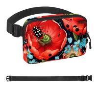 Red Art Seven Star Ladybug-983 Marsupio per uomo e donna, marsupio con tracolla regolabile, alla moda, borsa a tracolla ovunque, per viaggi all'aperto, corsa, escursionismo, multicolore, Multicolore,