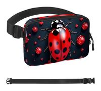 Red Art Seven Star Ladybug-984 - Marsupio unisex, alla moda, sportivo, sottile, alla moda, per jogging, escursionismo, donna, uomo, multicolore, 4 x 23 x 15 cm, Multicolore, 1.5x9.0x5.9in/4x23x15cm