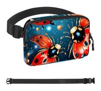 Red Art Seven Star Ladybug-994 - Marsupio a tracolla per uomo e donna, borsa da cintura per viaggi, casual, passeggiate, corsa, escursionismo, ciclismo, multicolore, 4 x 23 x 15 cm, Multicolore,